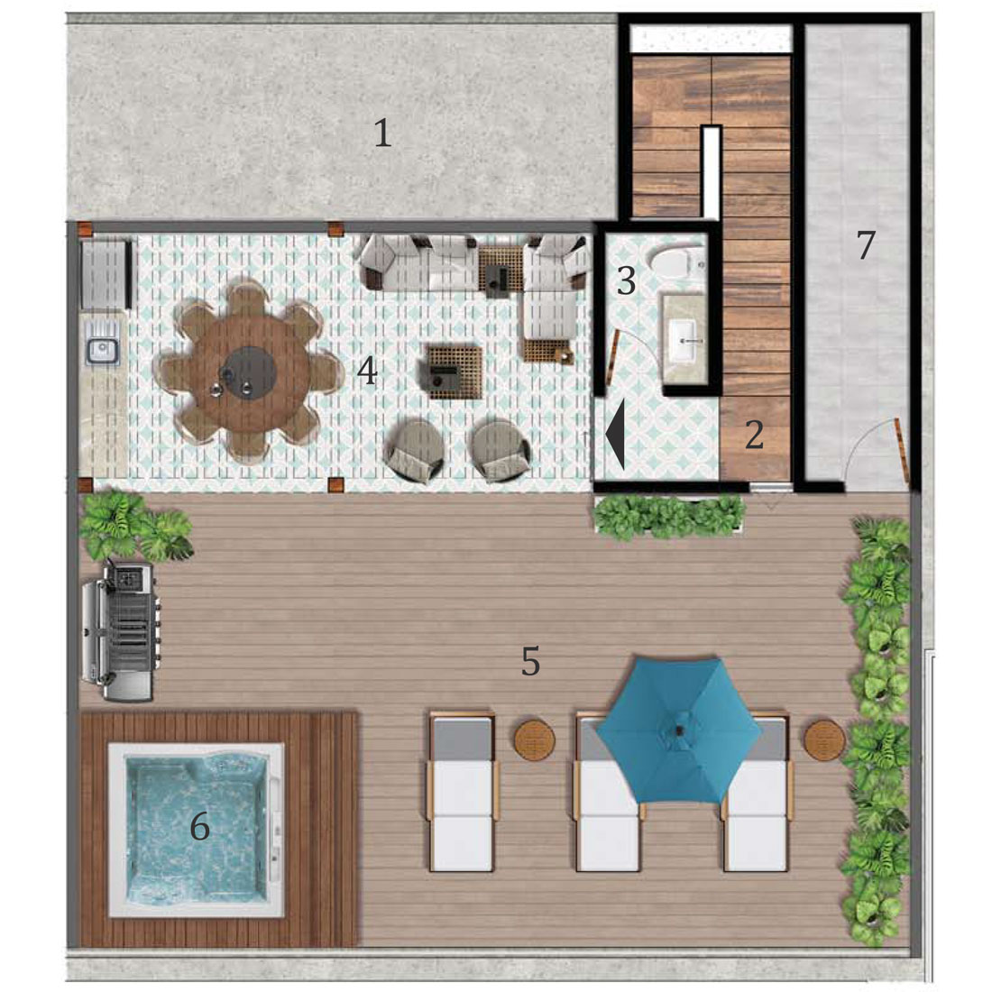 Arama Bay departamentos