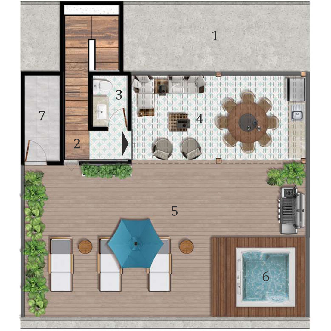 Arama Bay departamentos